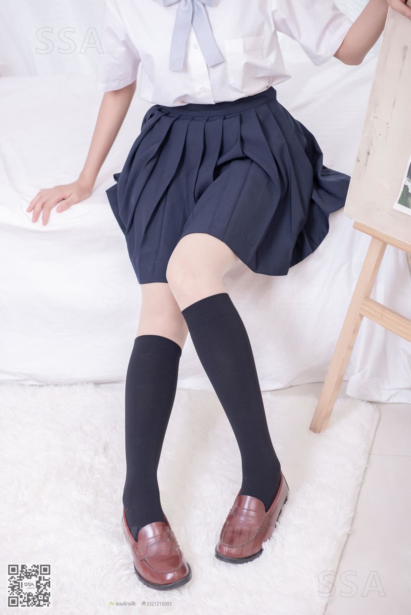 SSA丝社 NO.181 小佩 酒窝少女JK制服肉丝黑袜穿搭示范 超清版 预览 4