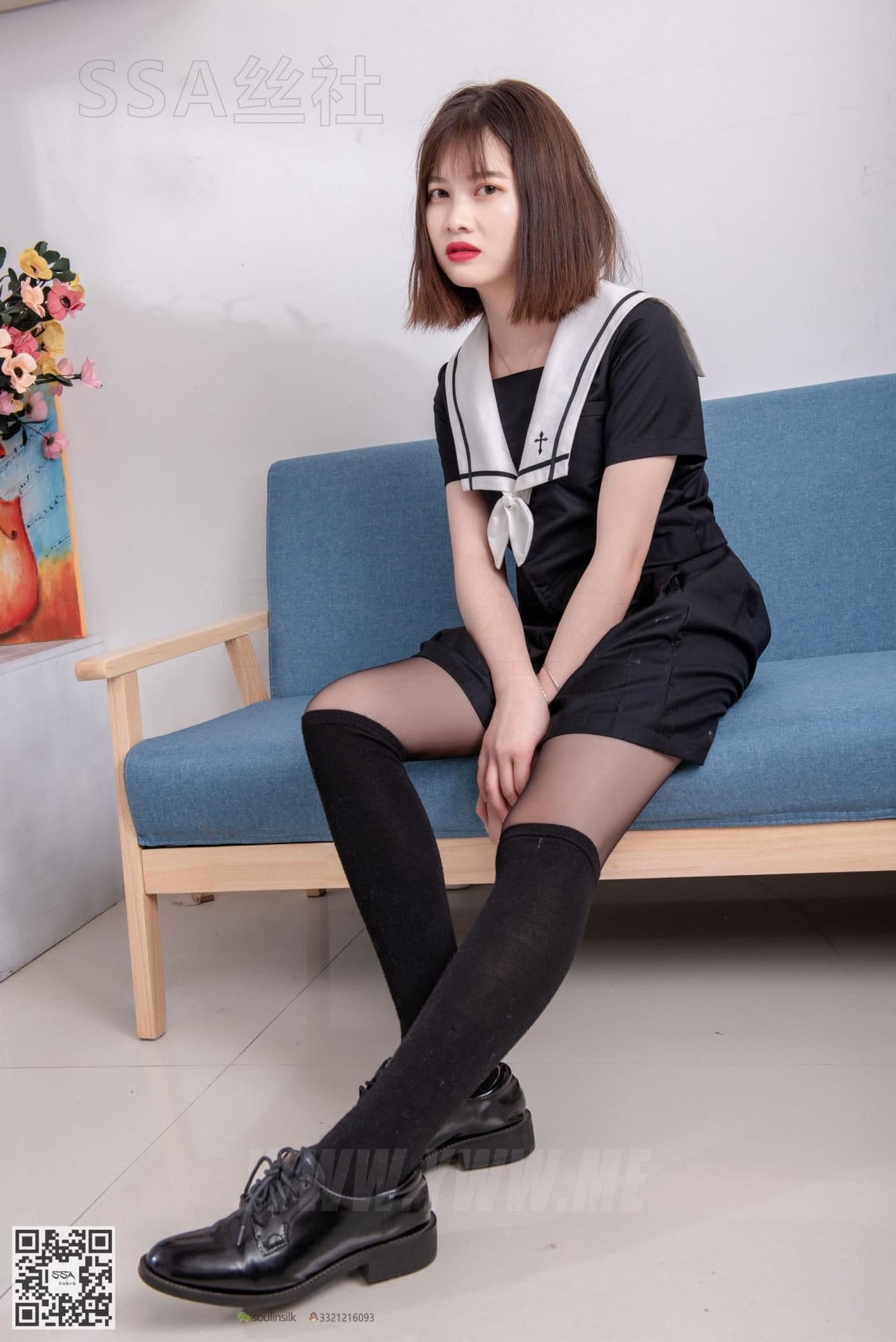 SSA丝社 NO.113 穗子 腿模穗子教你穿黑色系JK制服 超清版 预览 3