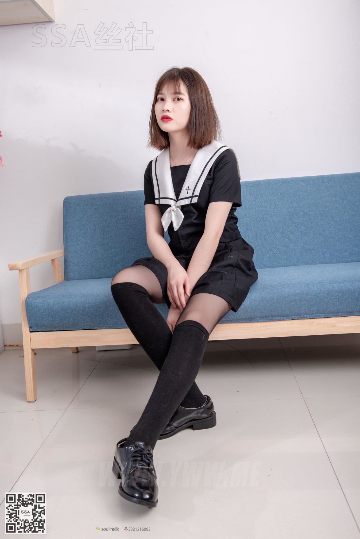 SSA丝社 NO.113 穗子 腿模穗子教你穿黑色系JK制服 超清版 预览 4