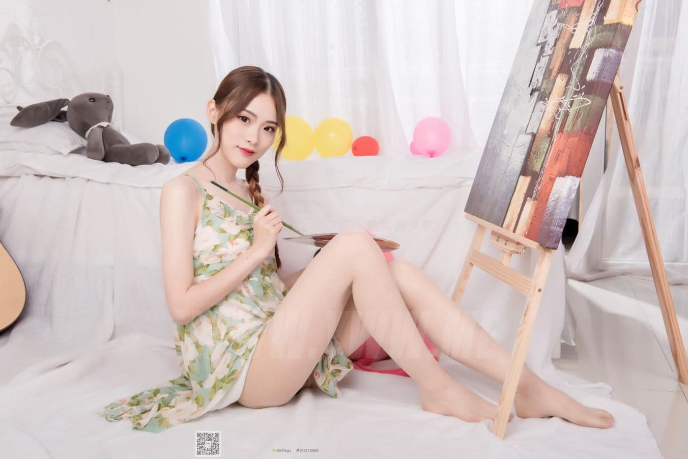 SSA丝社 NO.022 琪琪 化身灵魂画师肉丝美足特写 超清版 预览 1