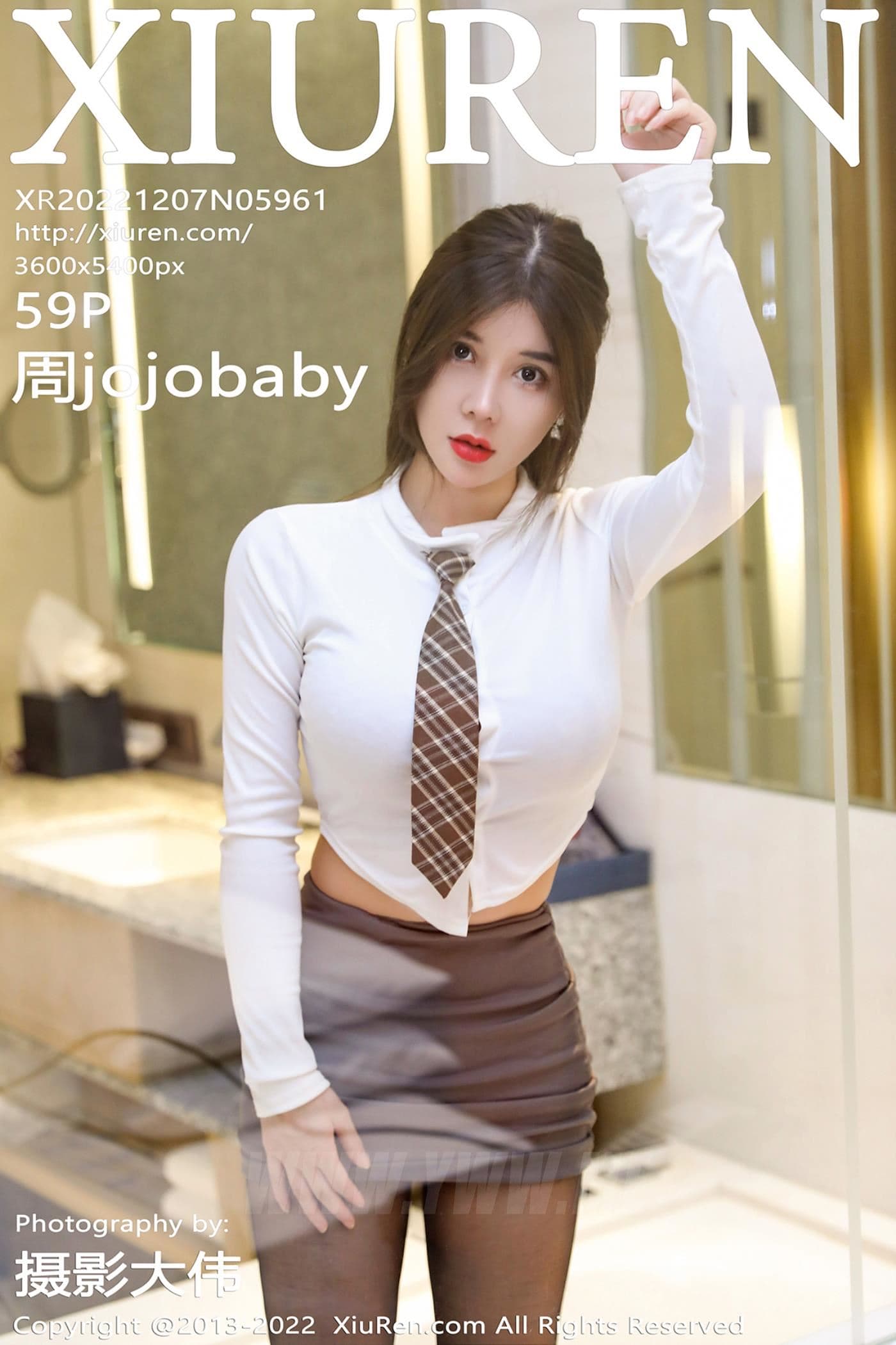XiuRen秀人网 No.5961 周jojobaby 黑丝短裙