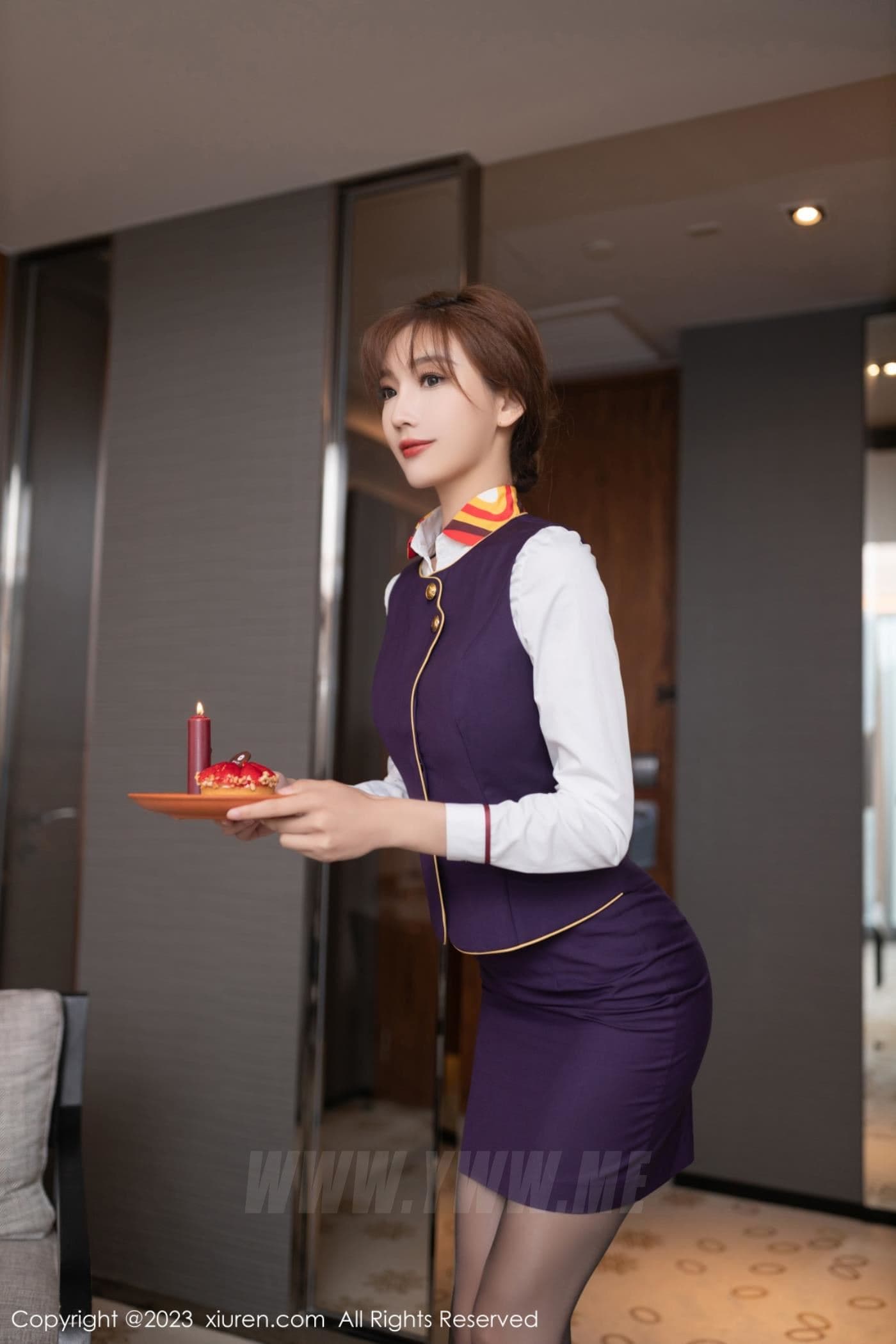XiuRen秀人网 No.7248 陆萱萱 制服黑丝