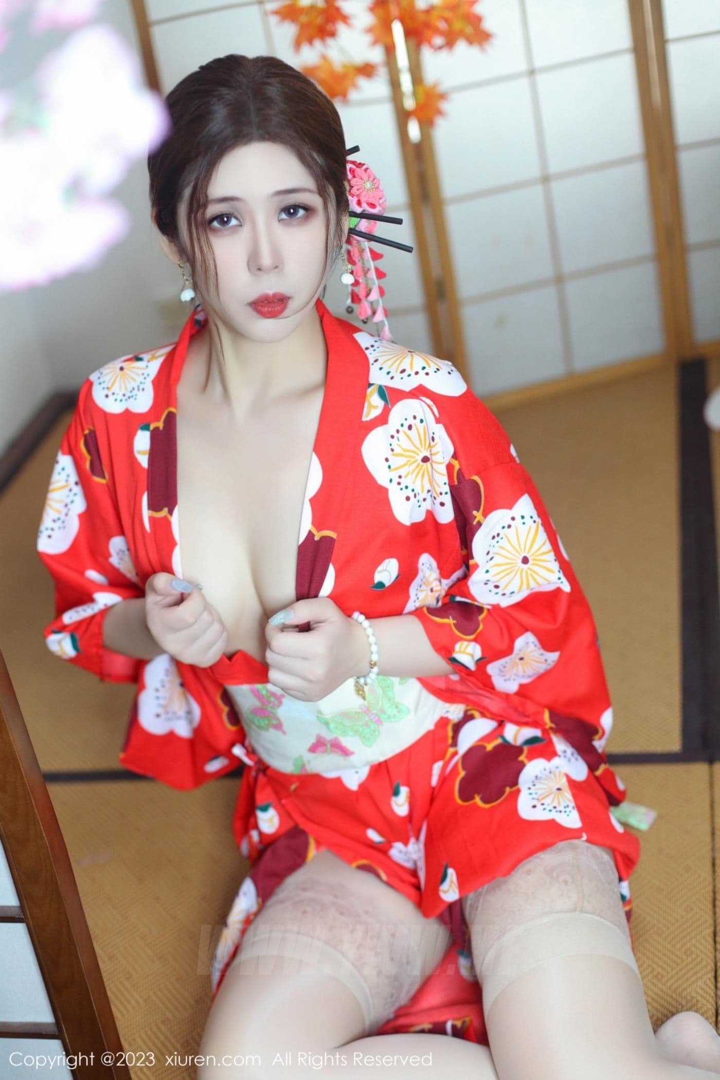 XiuRen秀人网 No.7736 月野兔美妞 和服美腿
