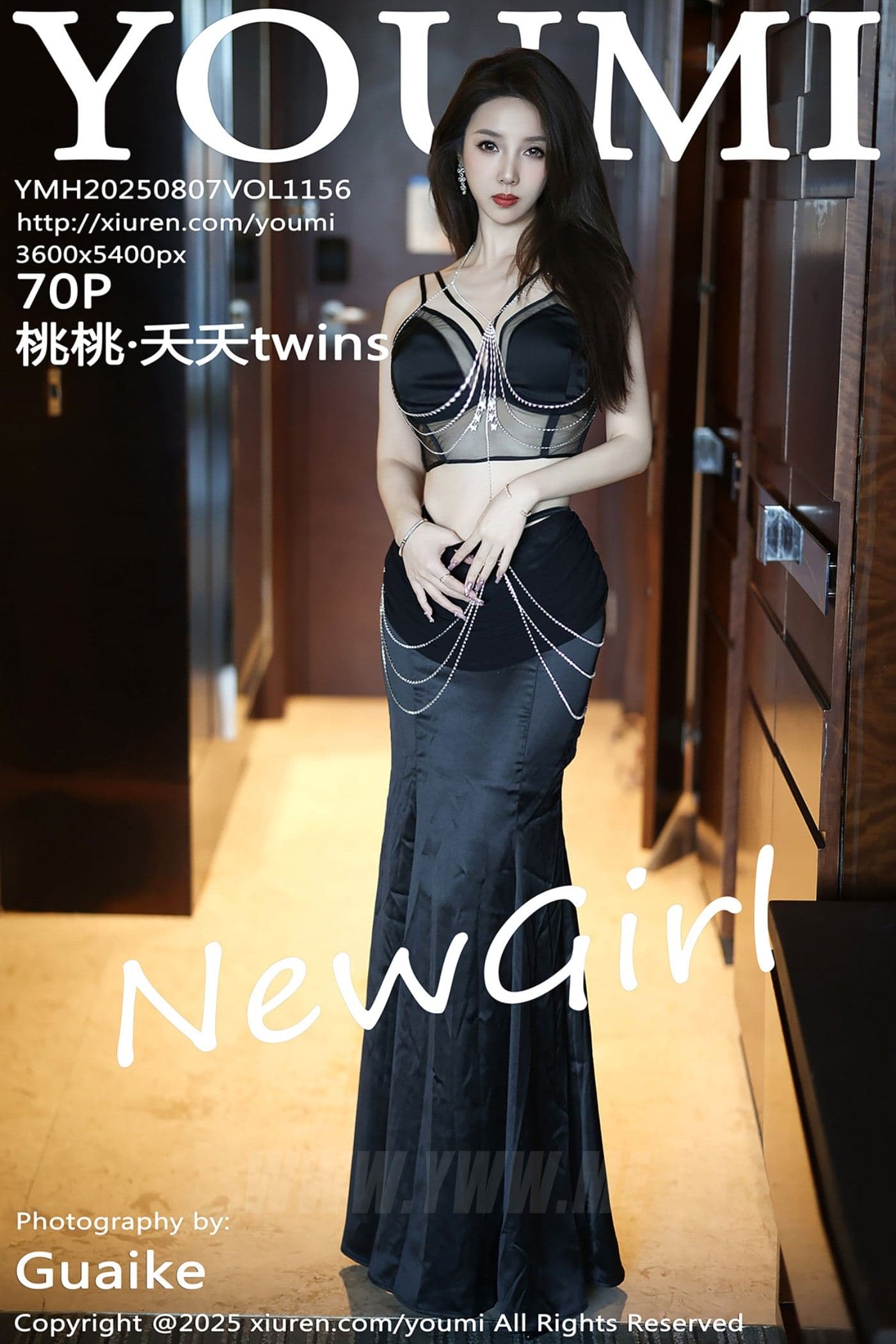 YOUMI尤蜜荟 VOL.1156 桃桃·夭夭twins 黑色长裙